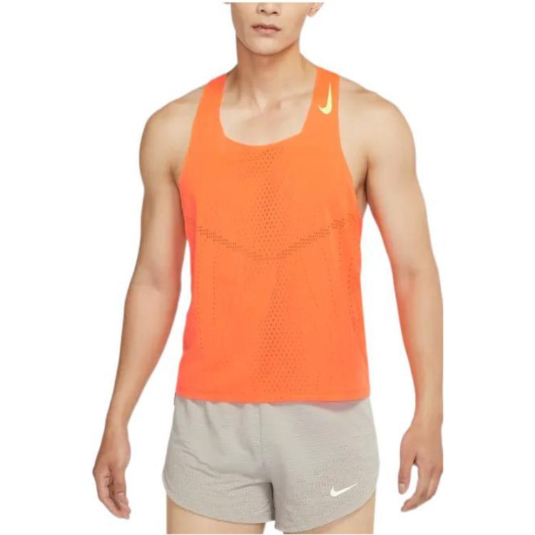 Men's Nike Solid Color Logo Breathable Quick Dry Running Training Sports Orange Vest DM4625-803 - 5