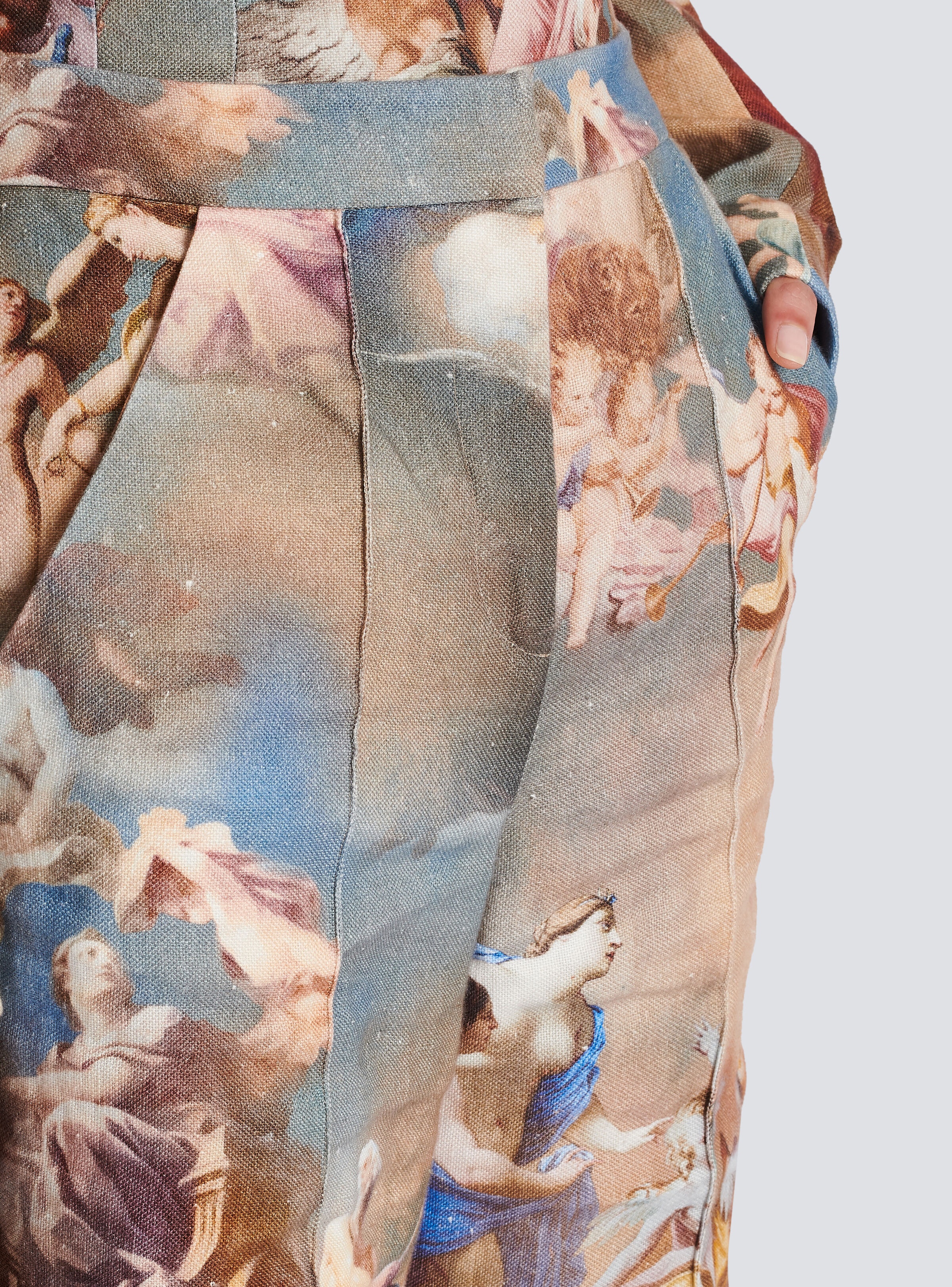 Sky printed canvas Bermuda shorts - 6