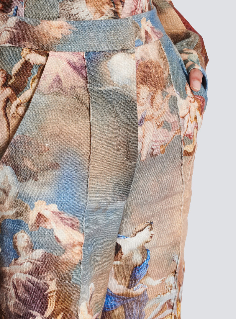 Sky printed canvas Bermuda shorts 6