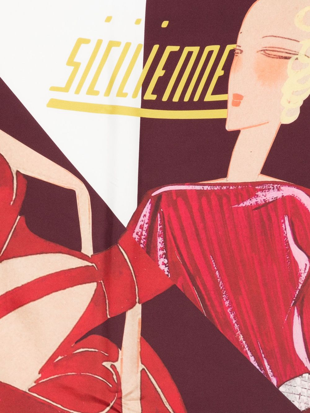 illustration-print silk scarf - 2