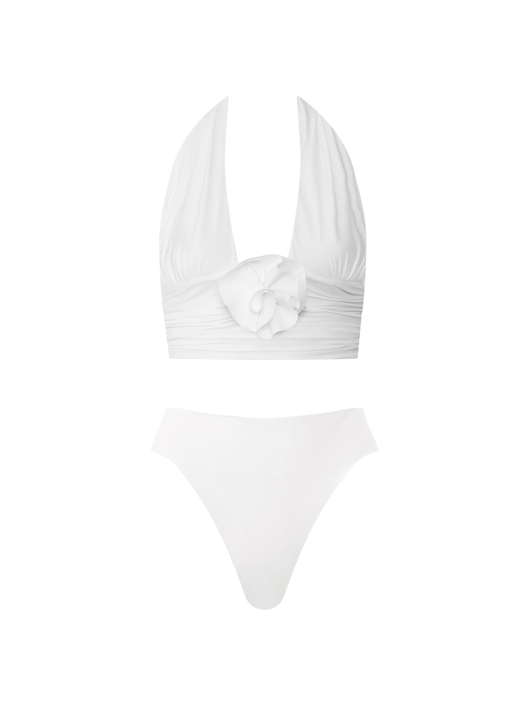 Women's Vives Ruched Halter Bikini - Off White - 1