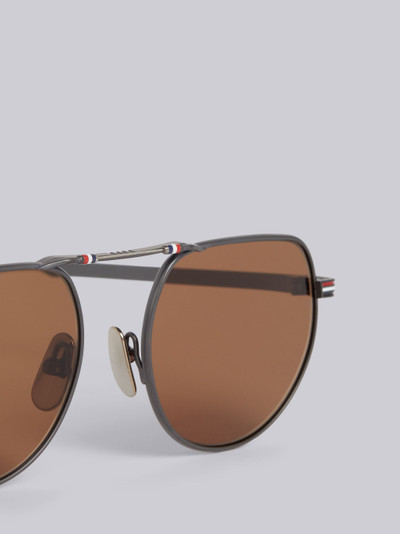 Thom Browne TB918 - Black Iron Squared Aviator Sunglasses outlook