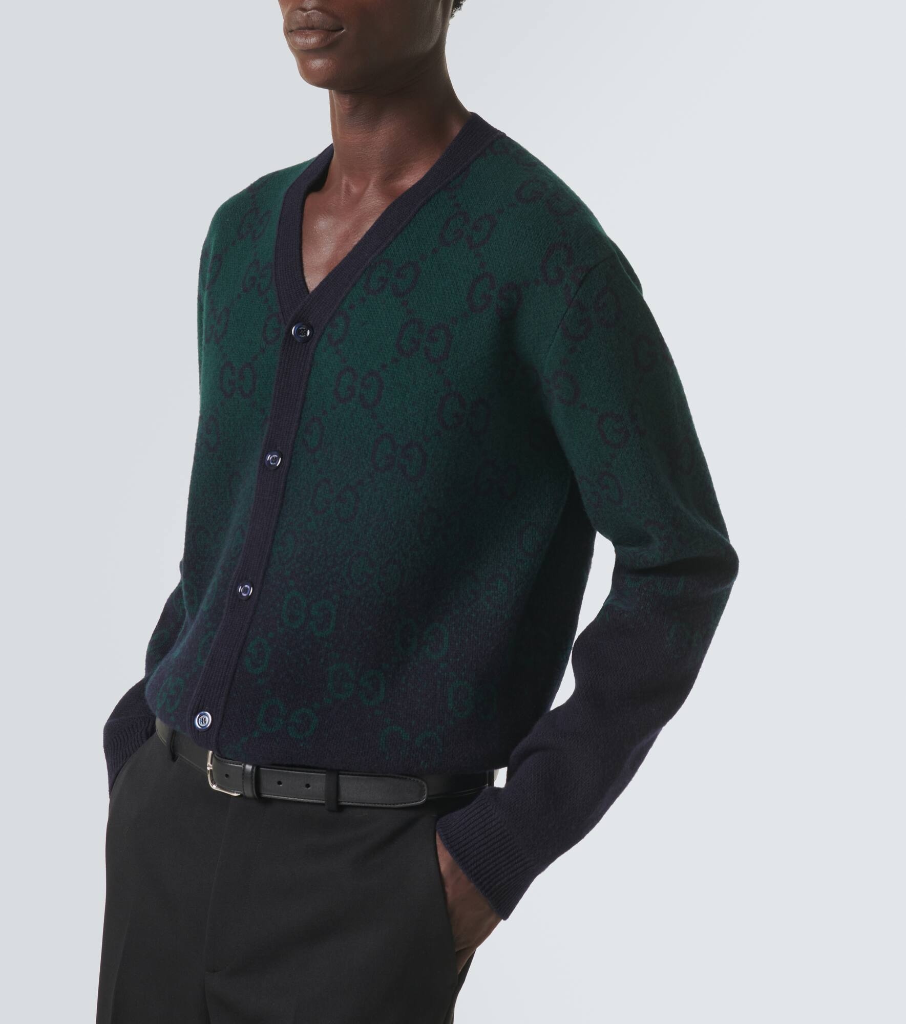 GG wool jacquard cardigan - 5