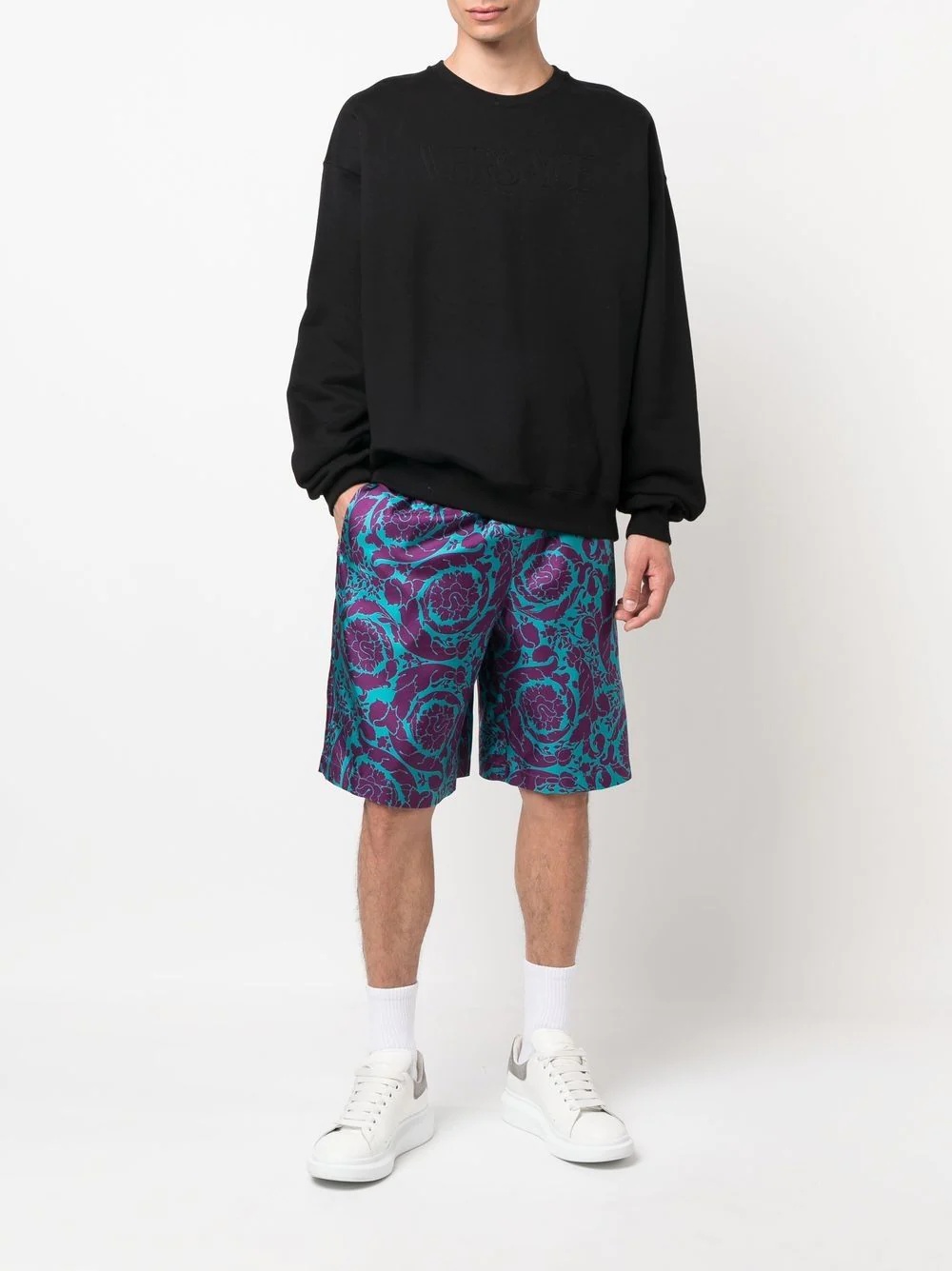 baroque embroidered shorts - 2