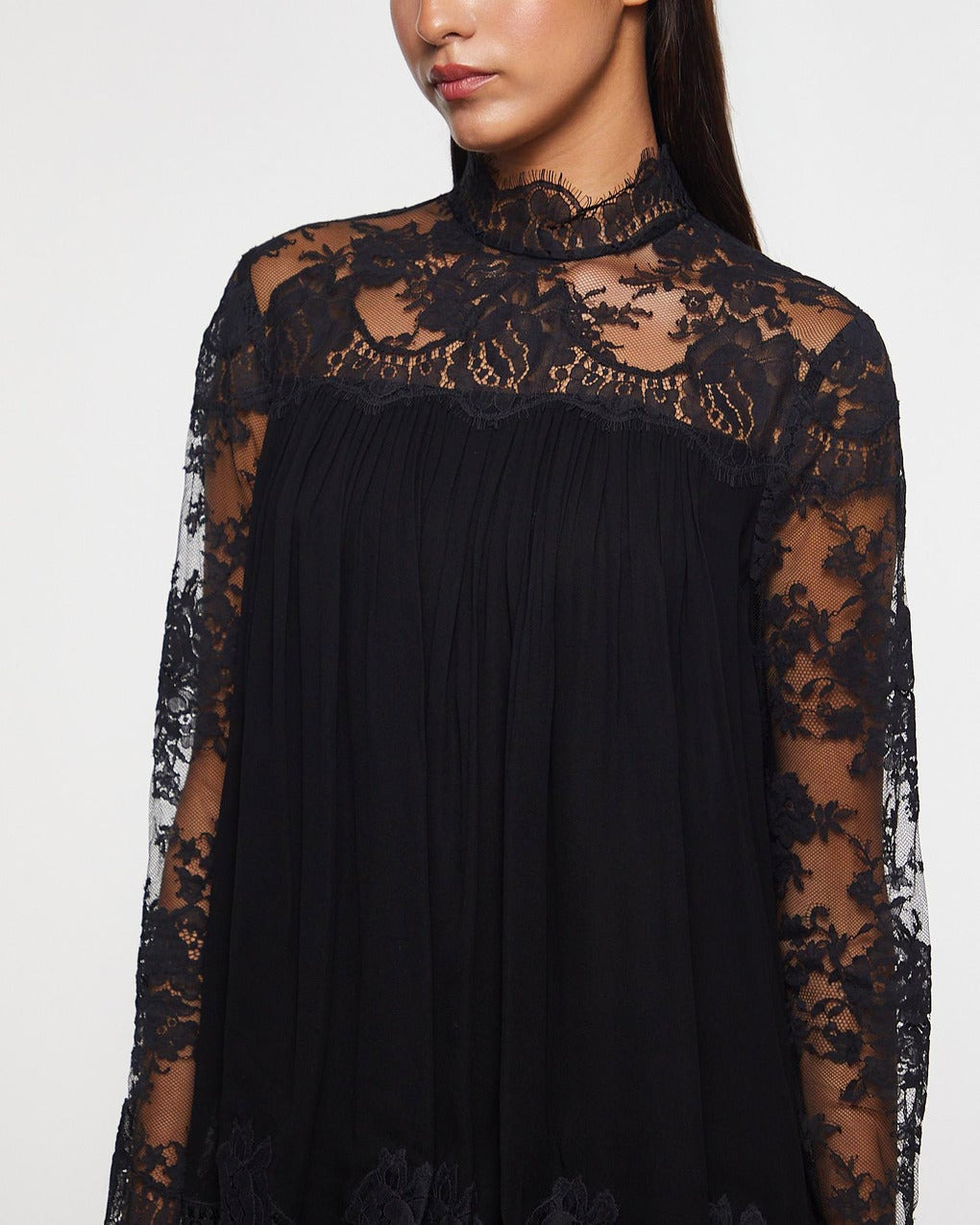 Hypnotic Lace Yoke Top Black - 5