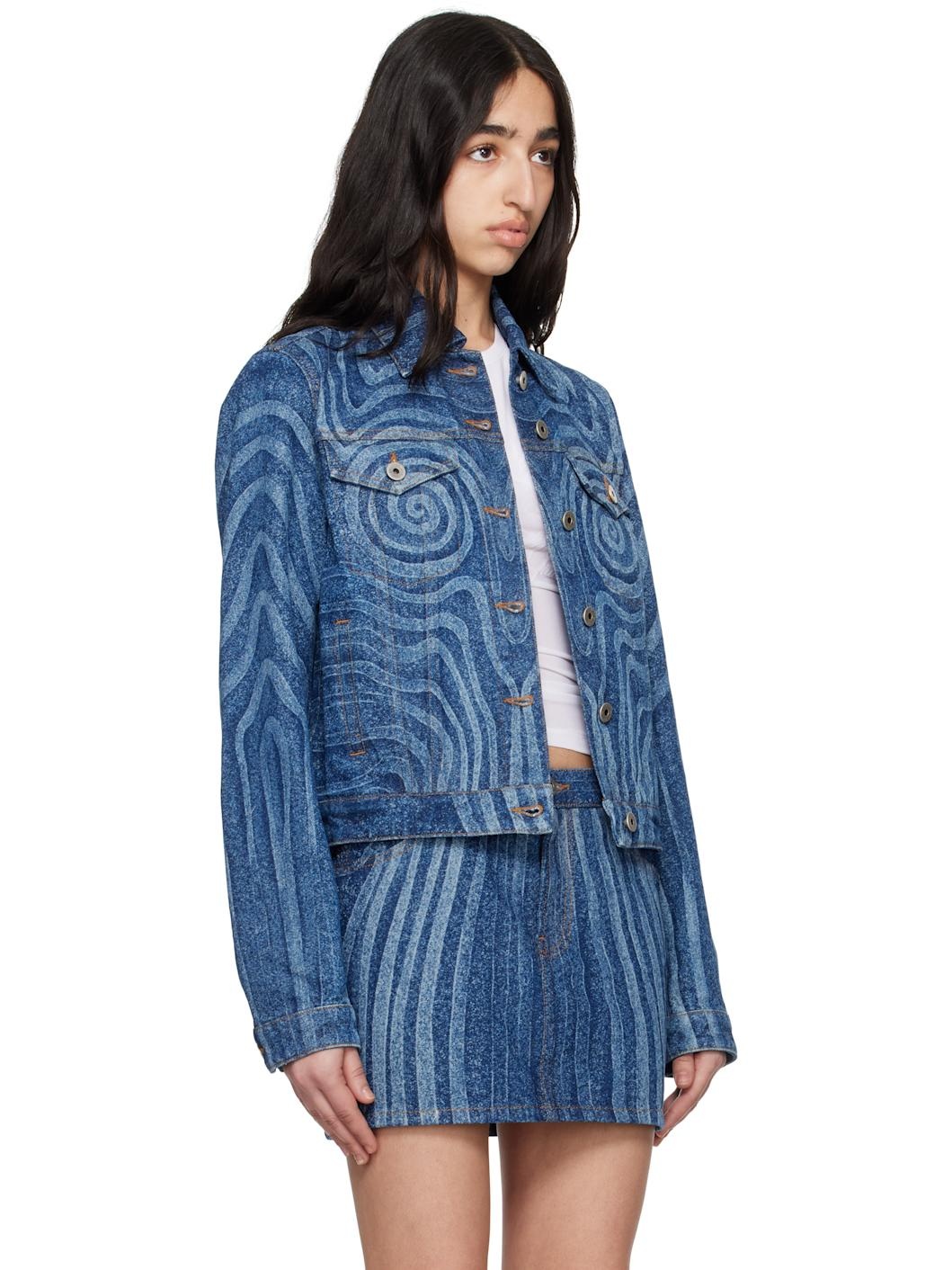 Blue Spiral Denim Jacket - 2