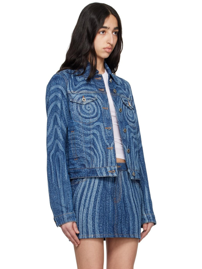 파란 나선 Denim 재킷 2