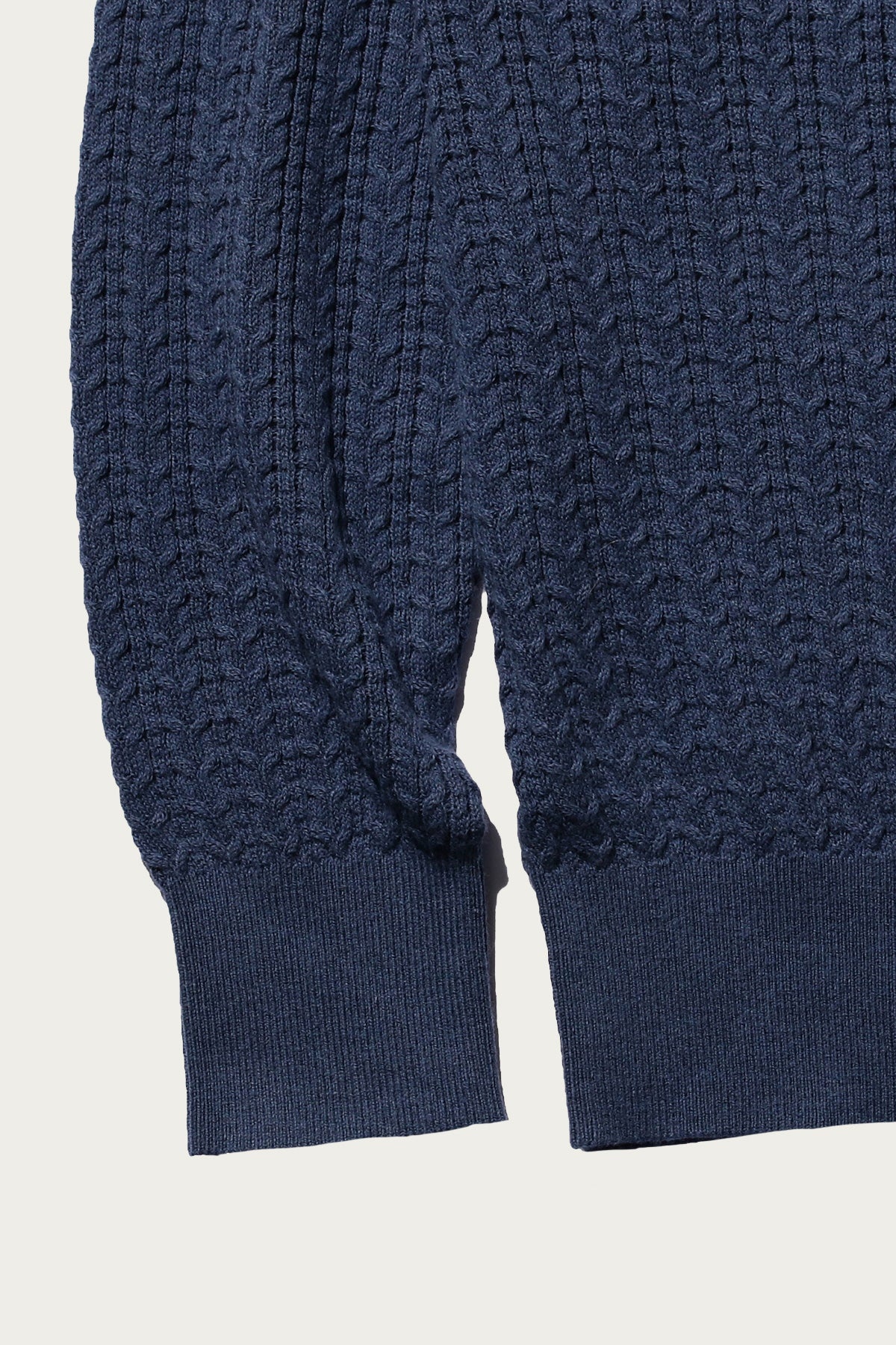 Cable Knit Polo - Blue - 4