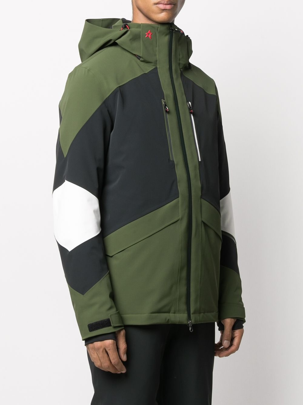 colour-block panelled hooded jacket - 3