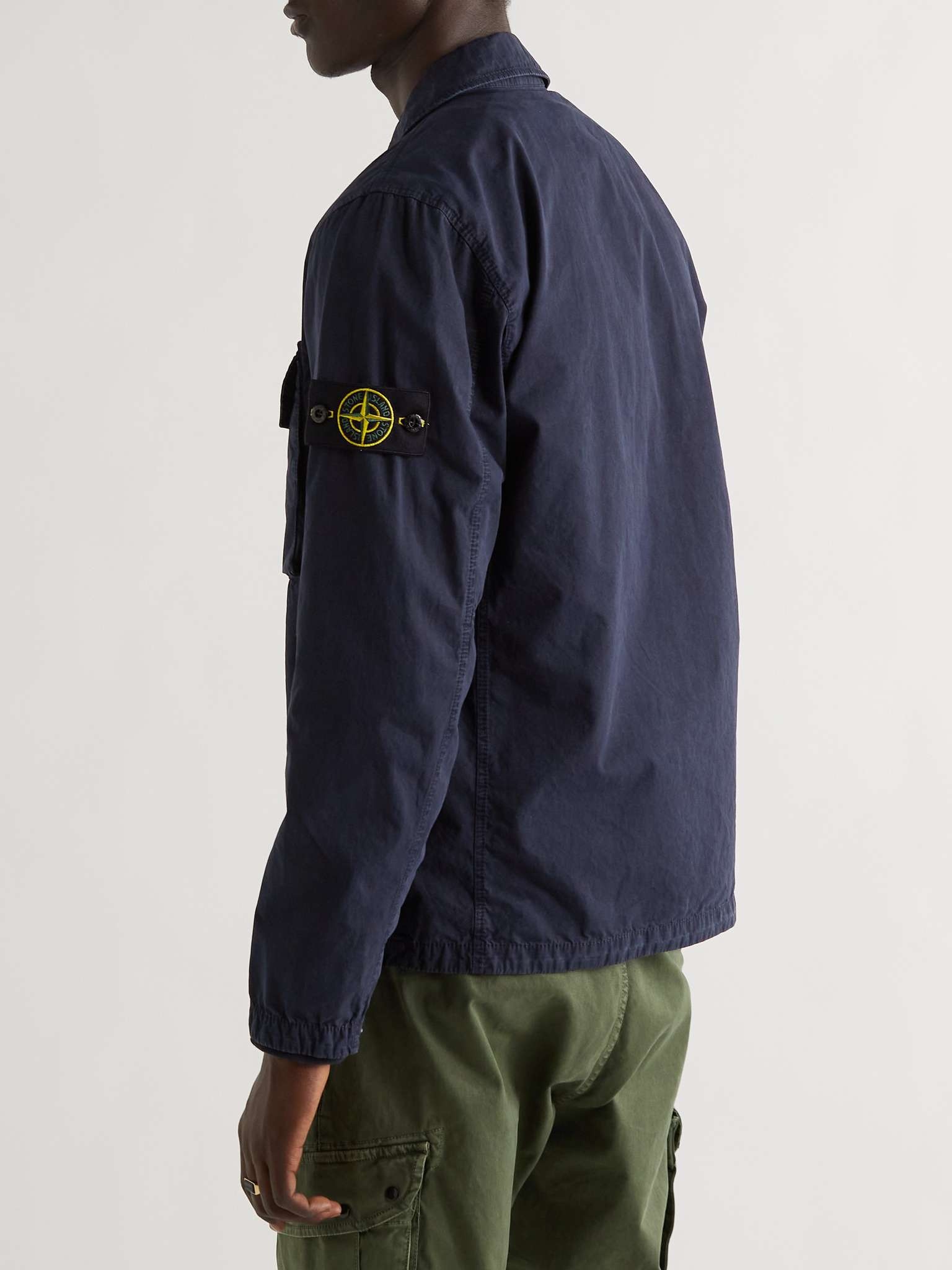 Logo-Appliquéd Garment-Dyed Cotton-Twill Overshirt - 4