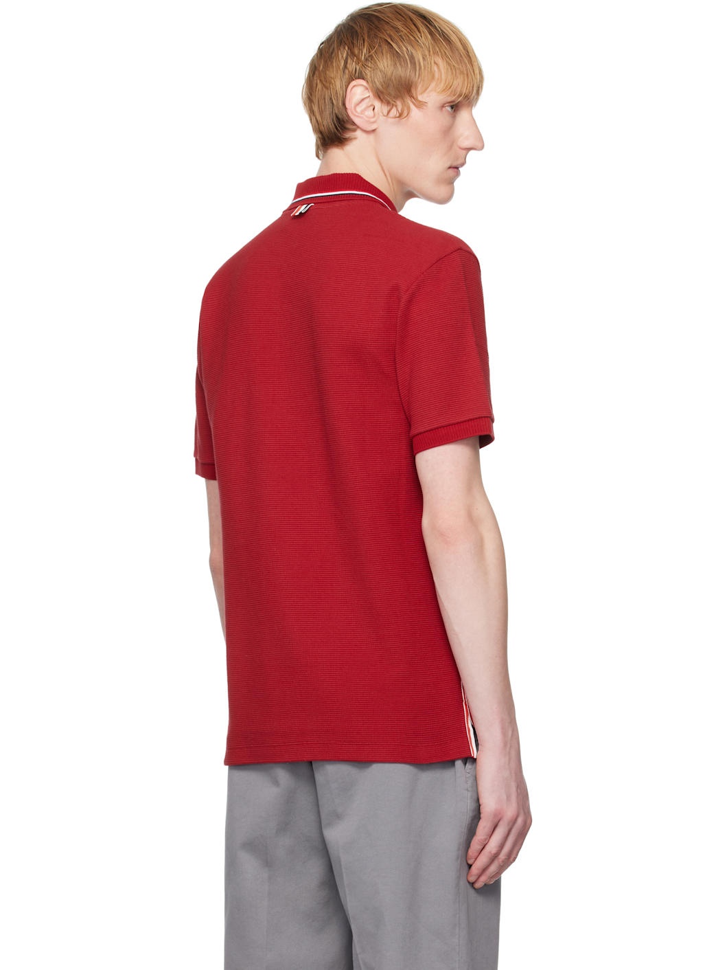 Red RWB Waffle-Knit Polo - 3