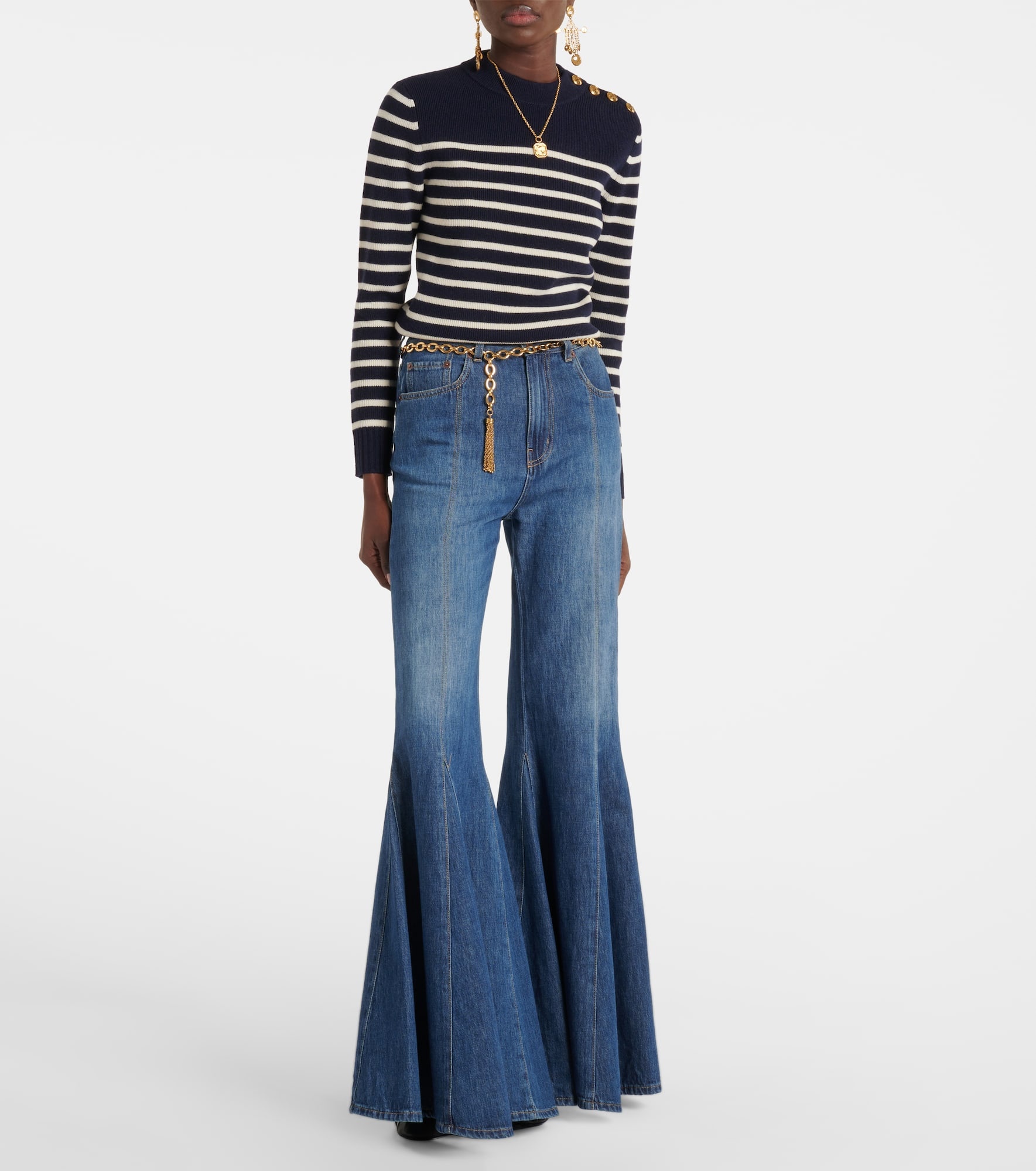 Striped wool and cashmere sweater - 2