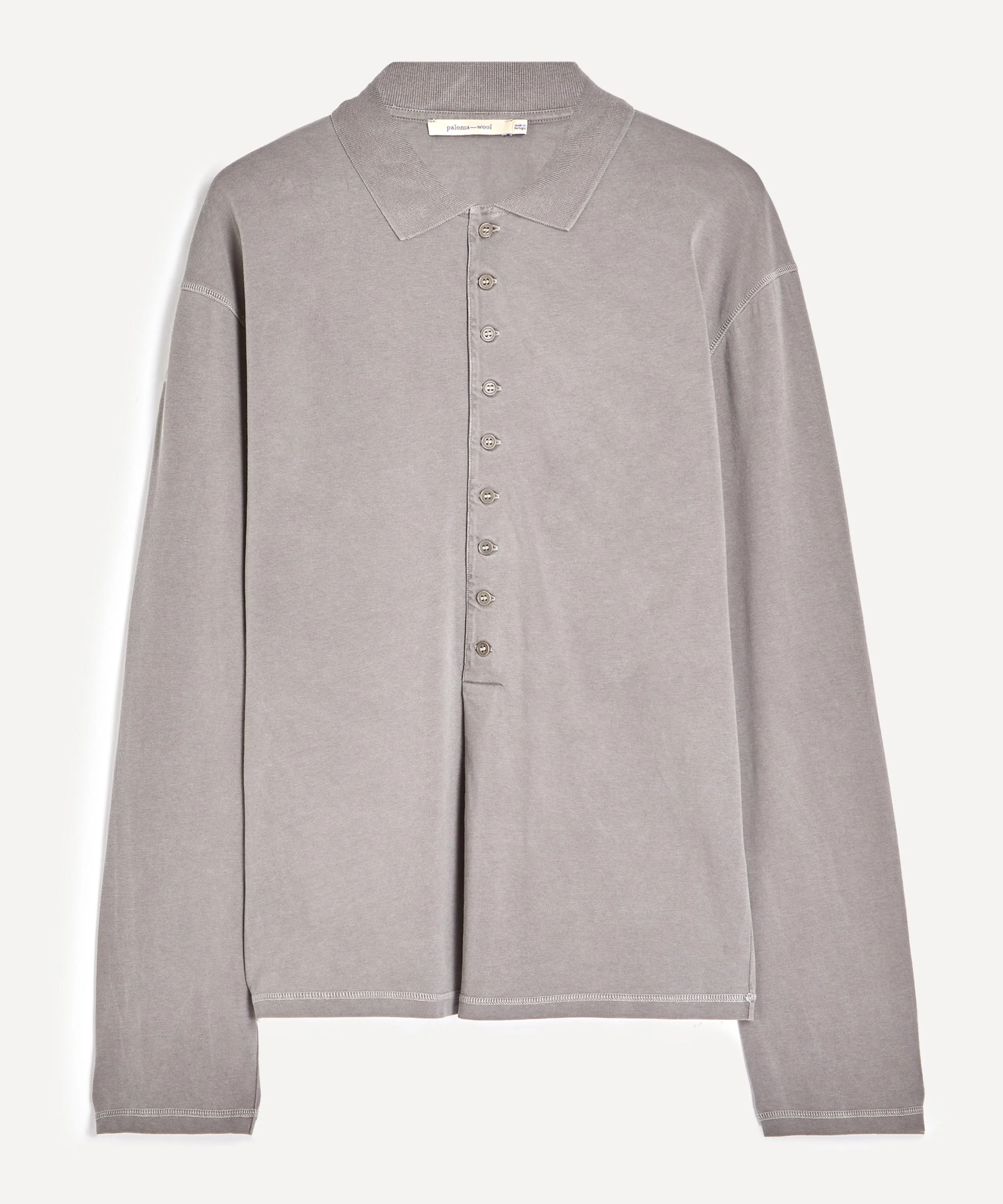 Mori Grey Long-Sleeve Polo - 1