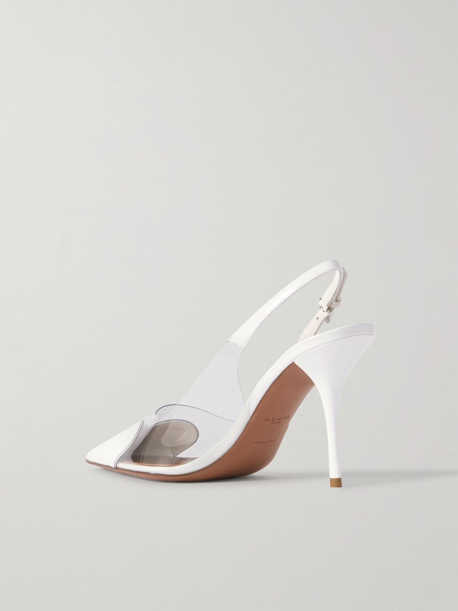Le Cœur leather and PVC slingback pumps White - 3