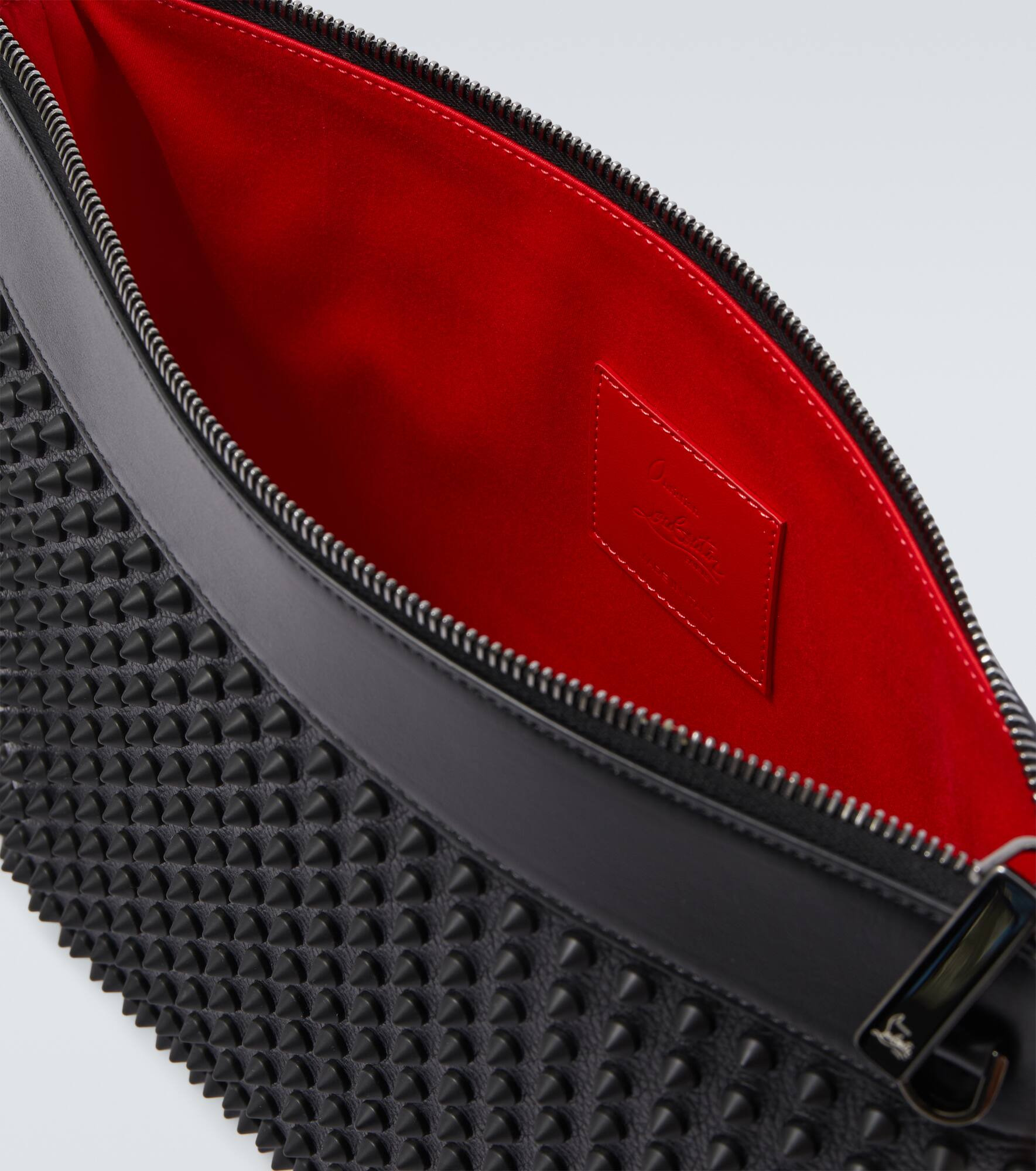 Funky stud-embellished leather pouch - 4