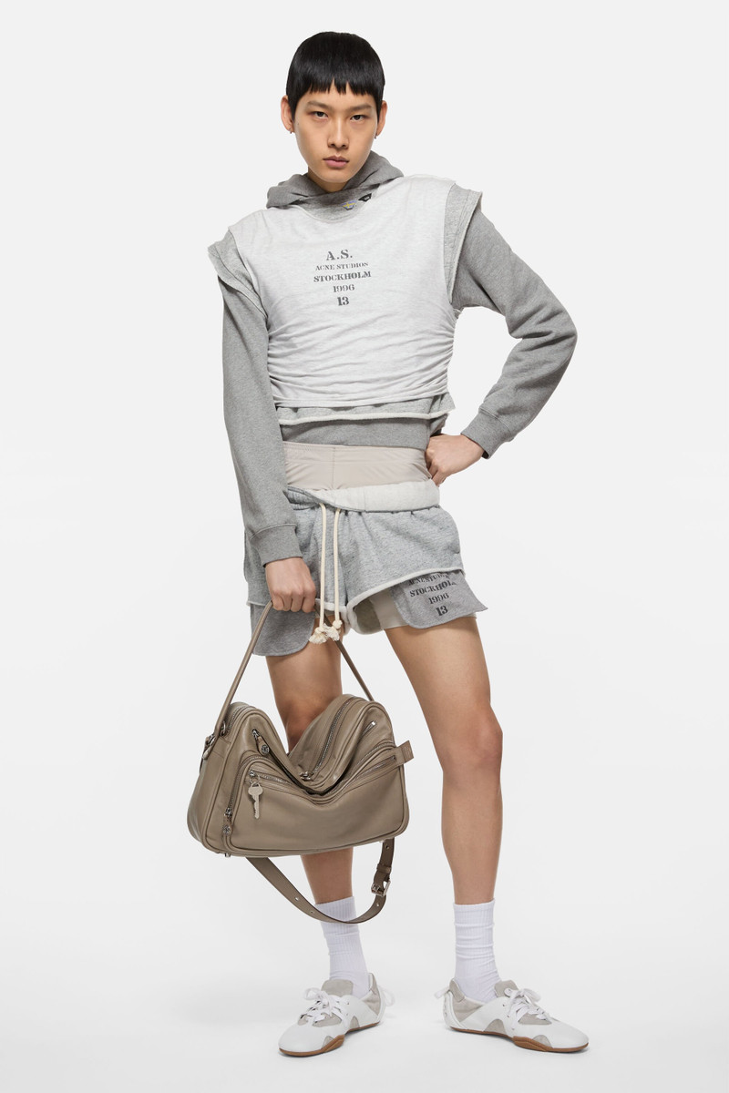 Acne Studios Layered fleece shorts - Marble grey melange outlook