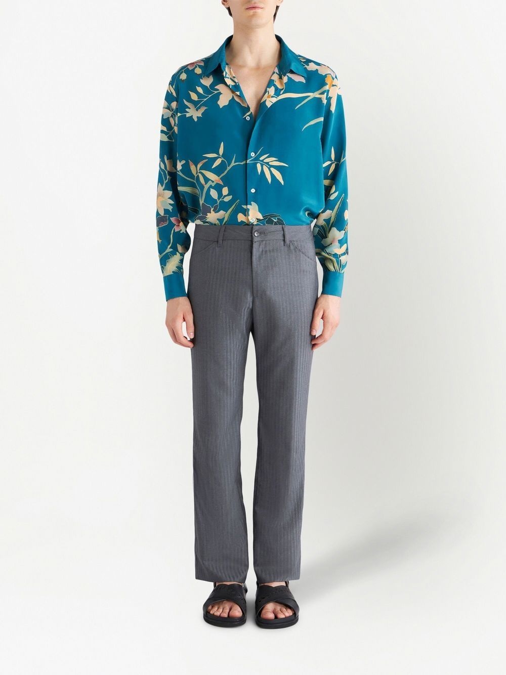 virgin-wool straight leg trousers - 2