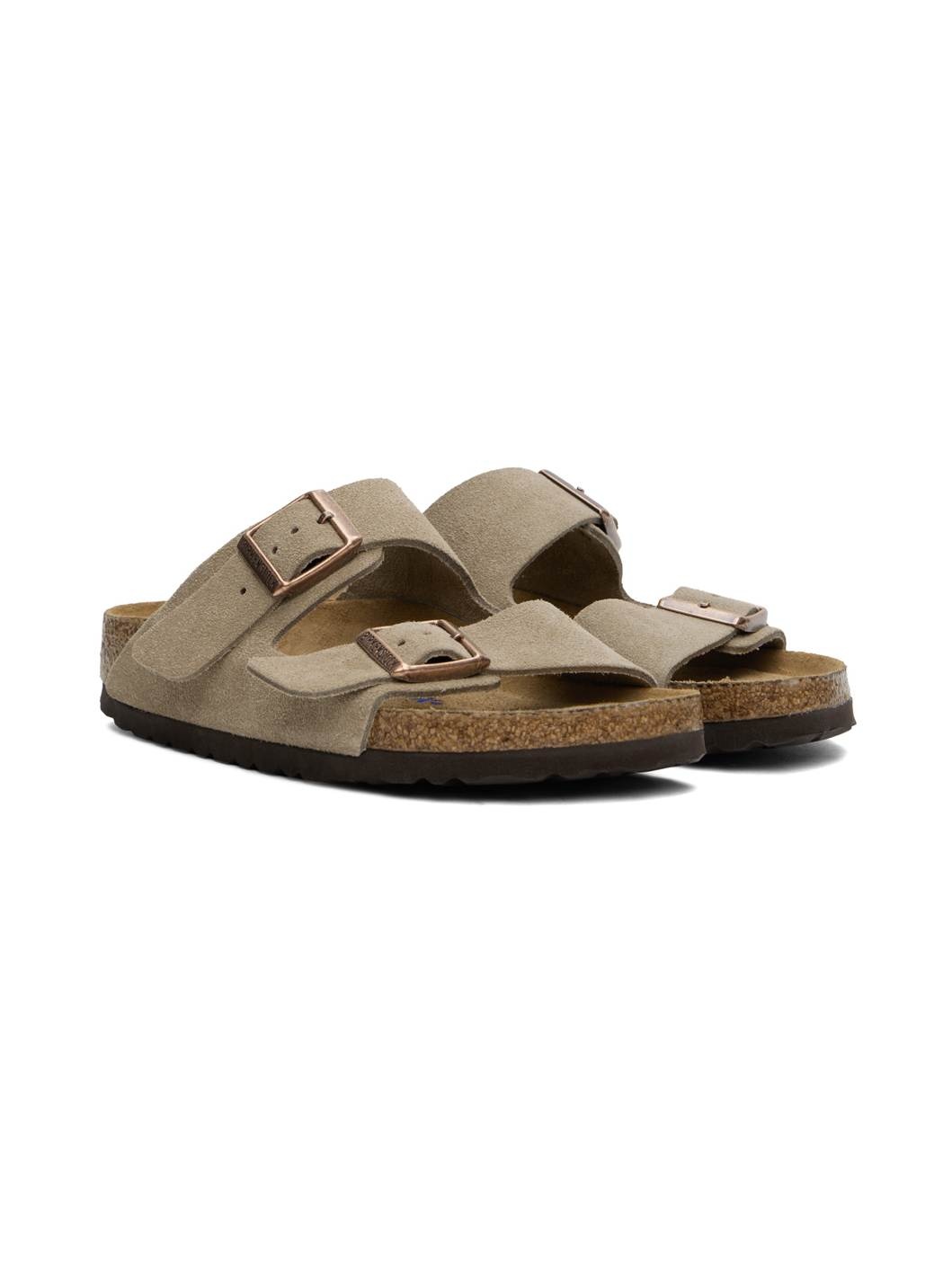 Taupe Narrow Arizona Soft Footbed Sandals - 4