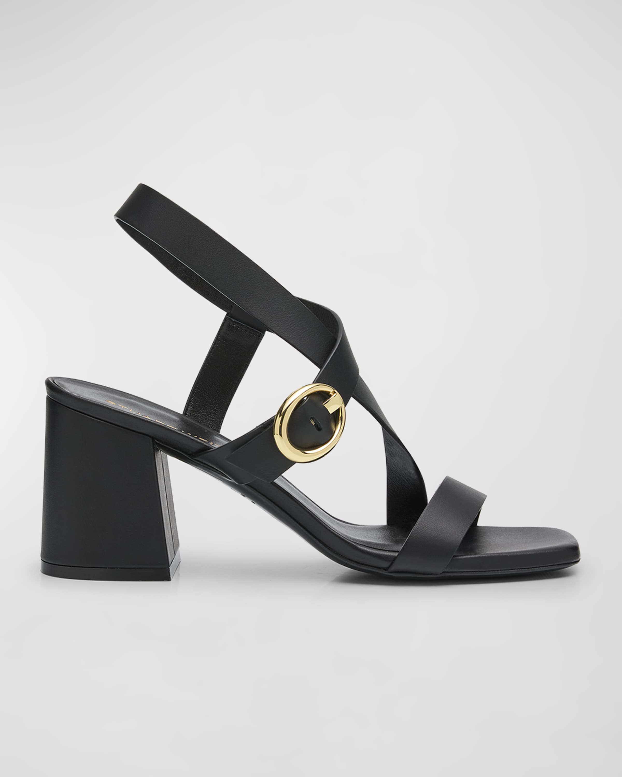 Benni Block-Heel Leather Sandals - 1