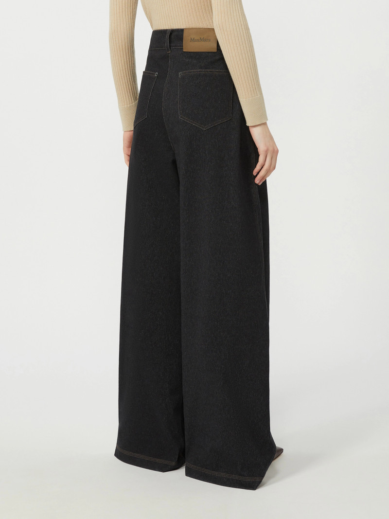 ETEREO Denim-effect jersey five-pocket trousers - ULTRAMARINE 4