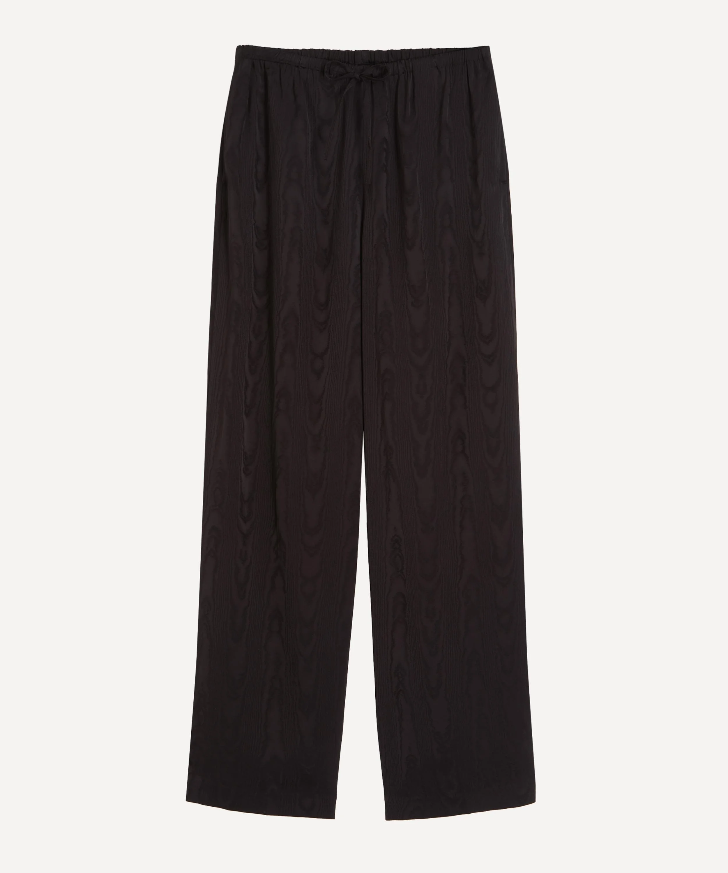 Black Wool Drawstring Trousers - 1
