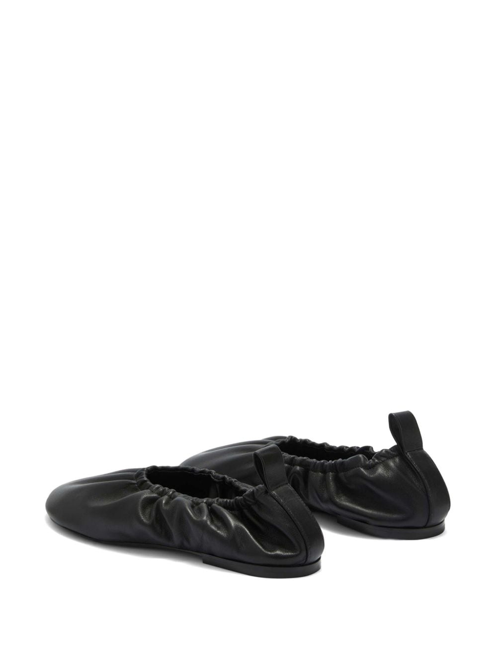 gathered-detail leather ballerina shoes - 3