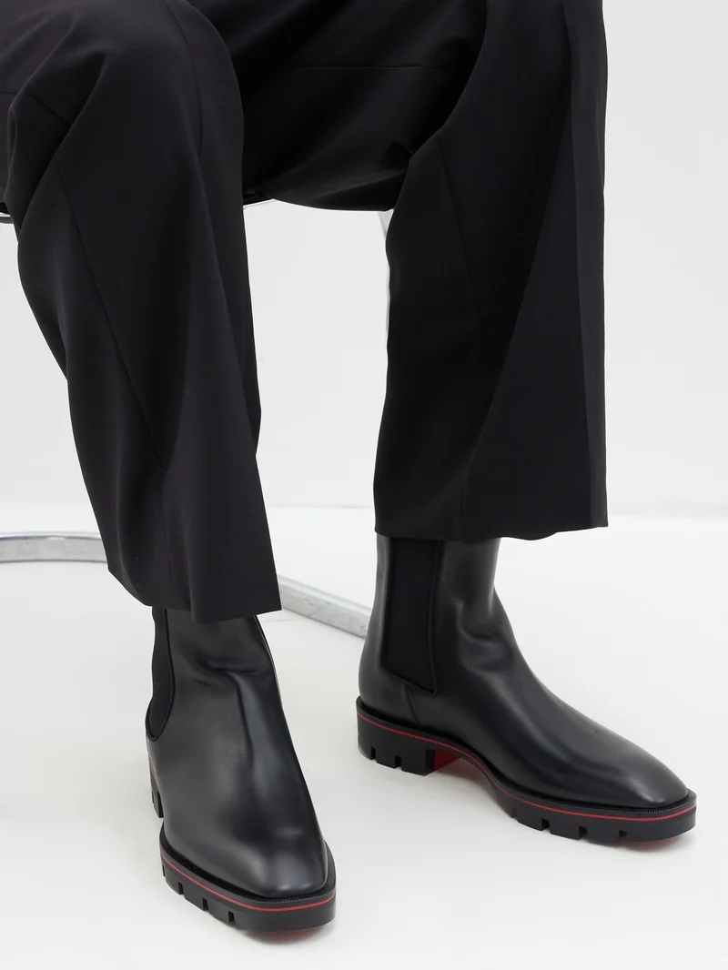 Christian Louboutin Amiraldo Patent-leather Chelsea Boots In Black