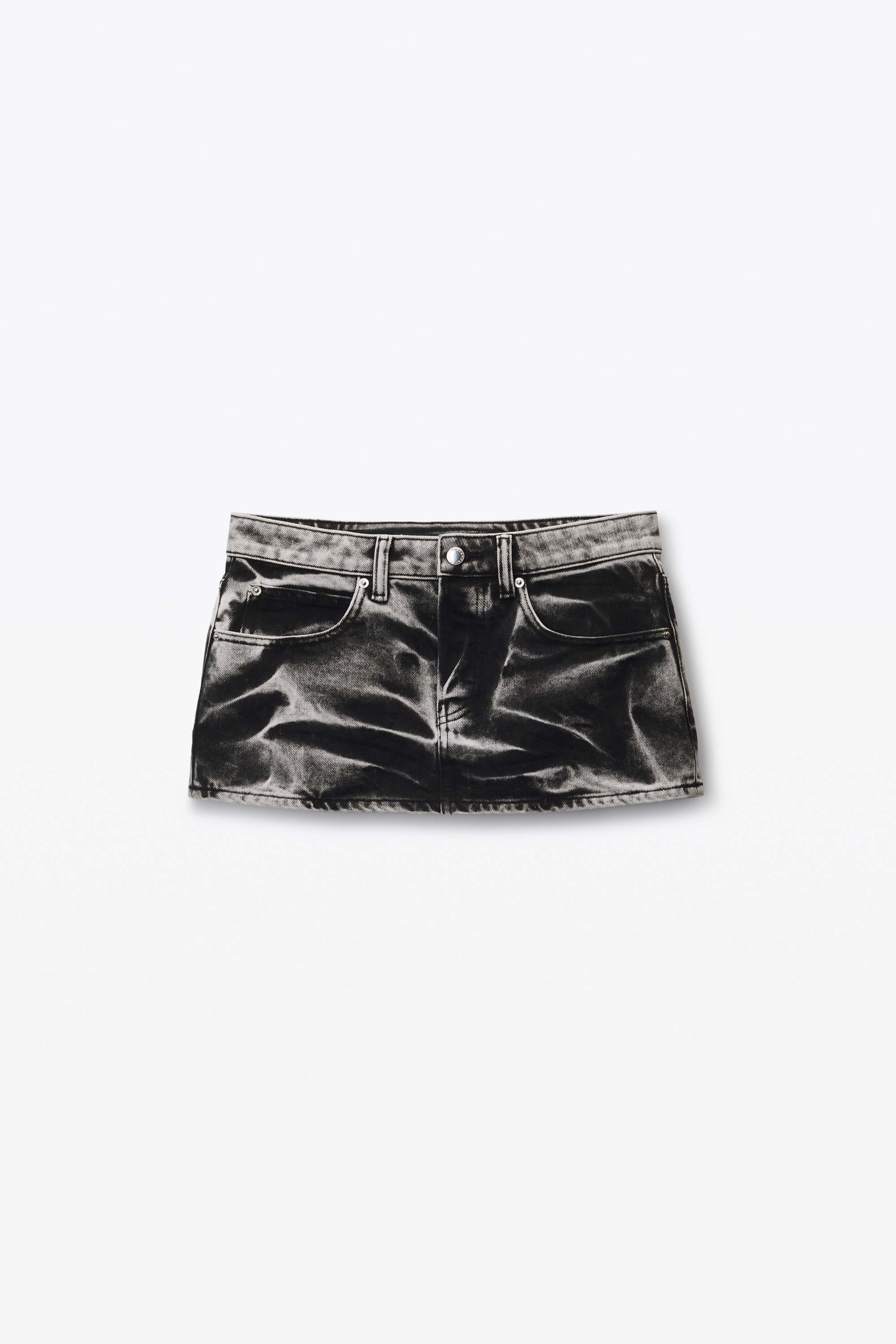 blade logo-embroidered miniskirt in cotton denim - 1
