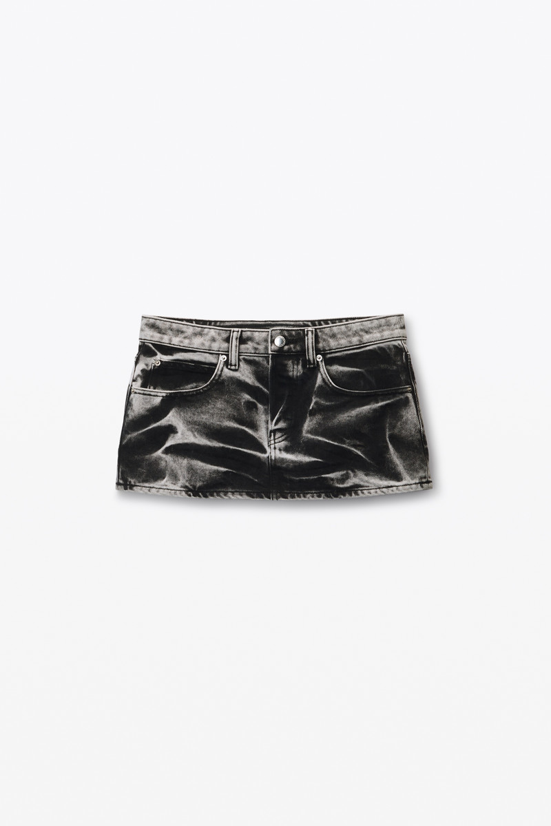 blade logo-embroidered miniskirt in cotton denim 1