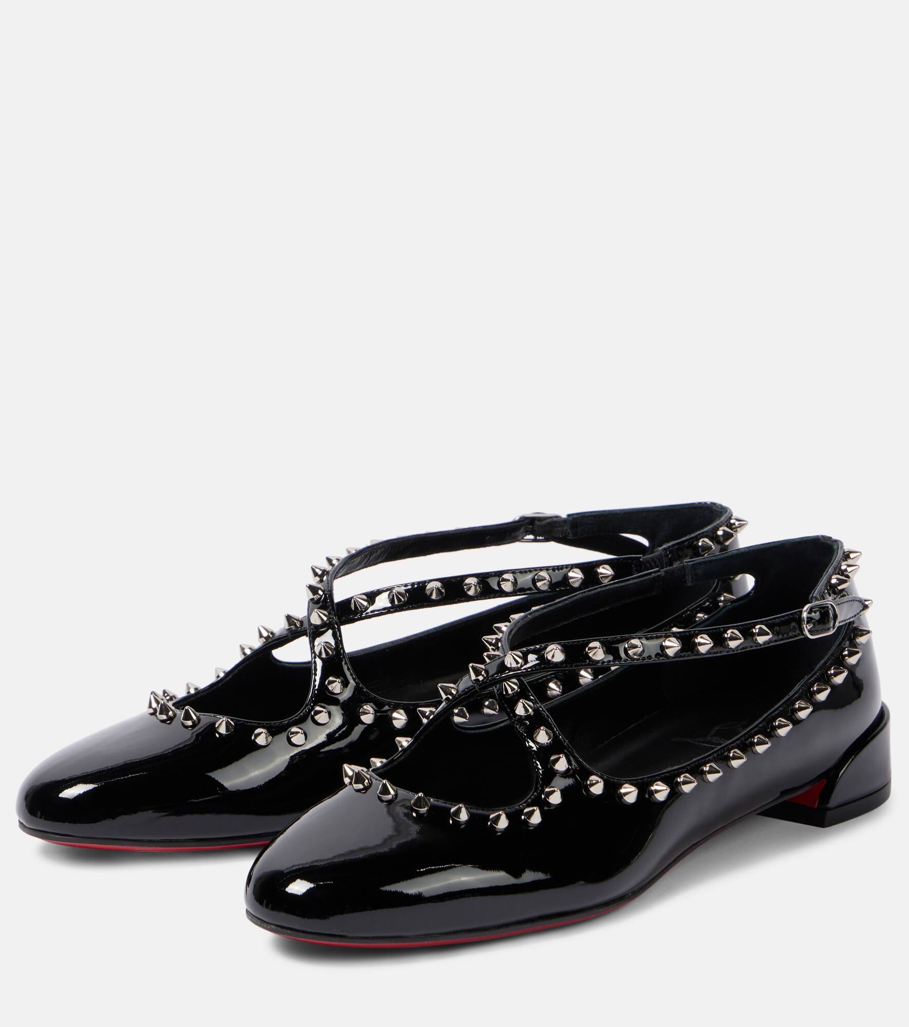 Pilouta Jane spiked patent leather ballet flats - 4