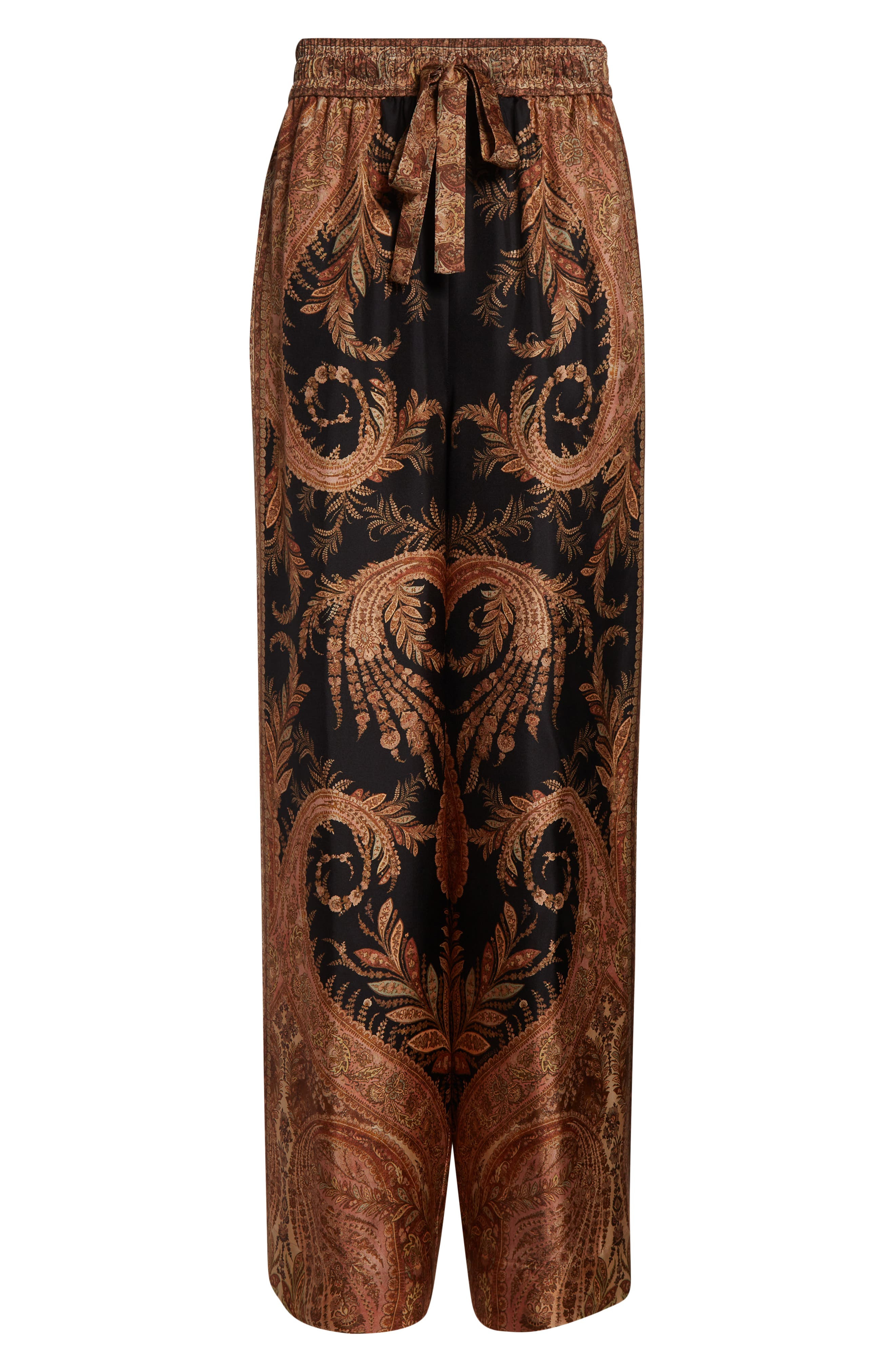 Zimmermann Hypnotic Wide Leg Silk Track Pants in Black Paisley at Nordstrom - 6