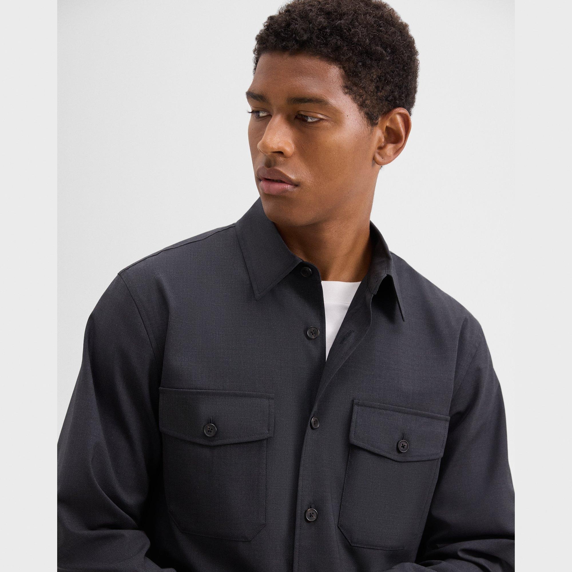 Garvin Shirt Jacket in Stretch Wool - 5