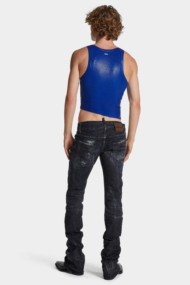 BLACK DESTROYED WASH SHARPEI FLARED BOOTCUT JEANS - 4