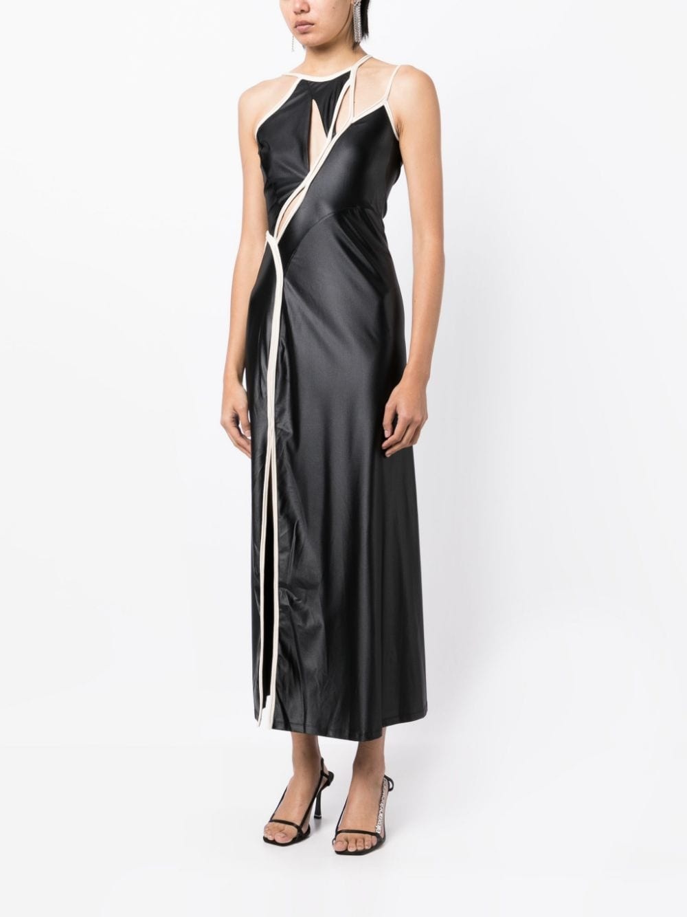 asymmetric halterneck dress - 3