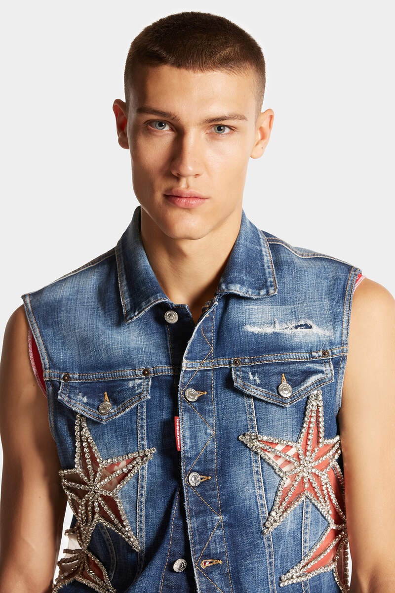 STARRY NIGHT DENIM CLASSIC VEST - 5