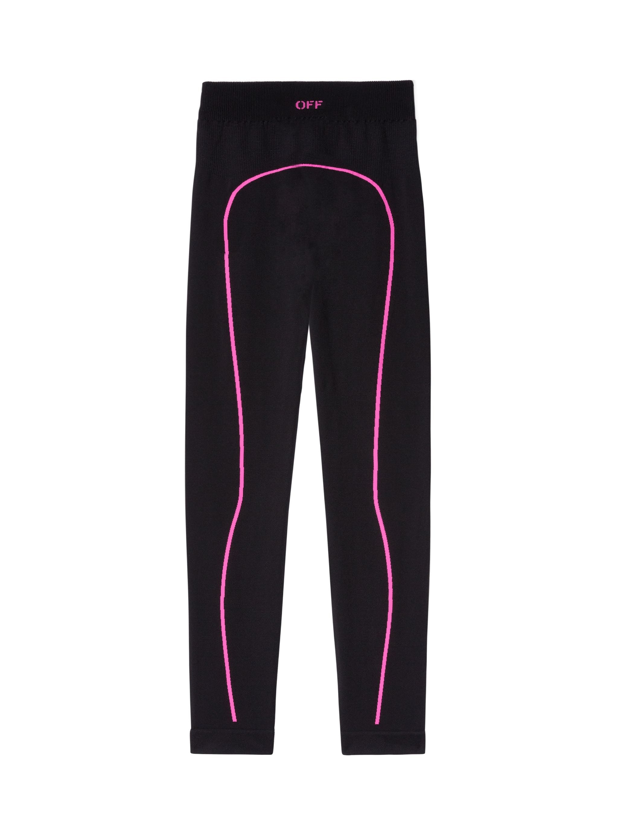 Black/pink Off Stamp Seamless Leggings - 1