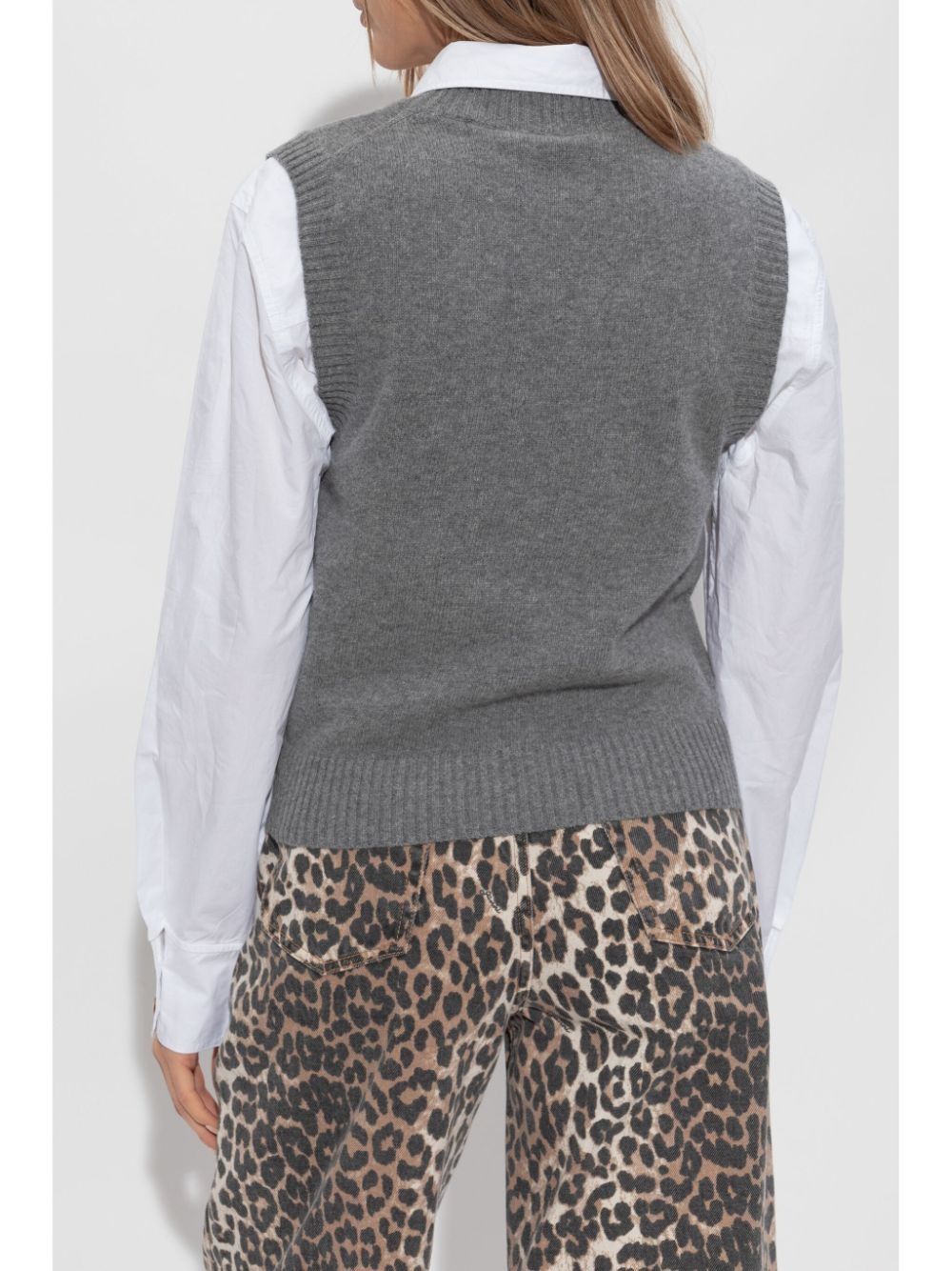 logo ribbed vest - 4