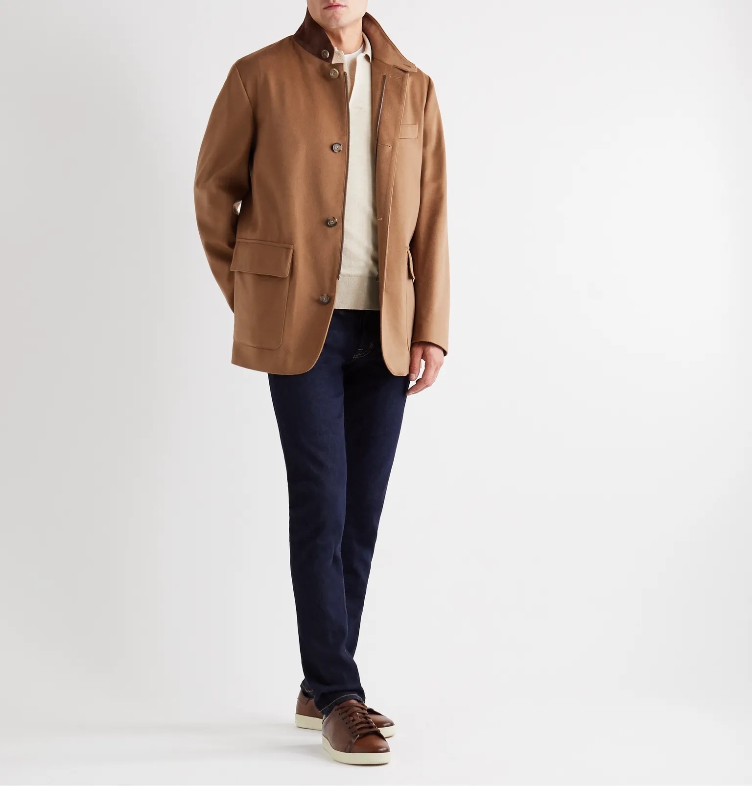 Roadster Suede-Trimmed Cashmere Jacket - 2