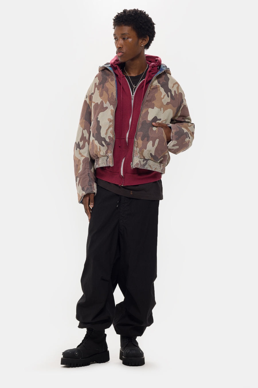 Reversible Bomber in Reno Camo Stone - 2