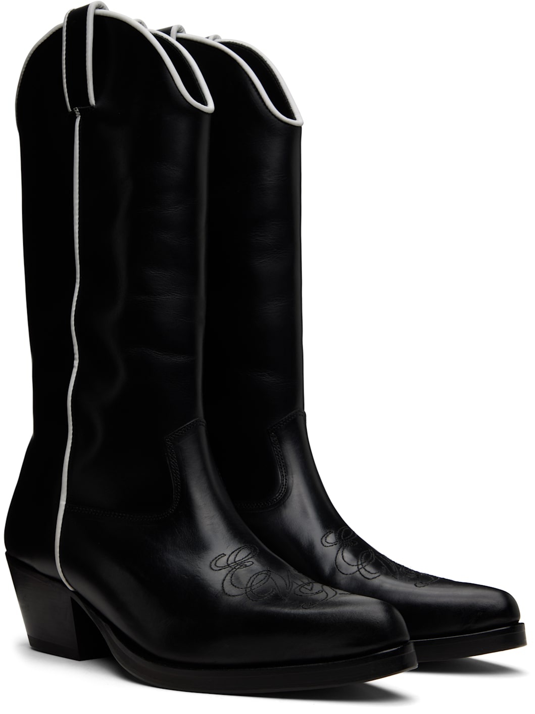 Black High Western Boots - 4