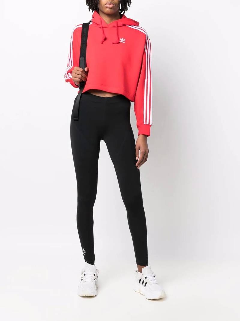 adidas Trefoil-detail cropped hoodie outlook