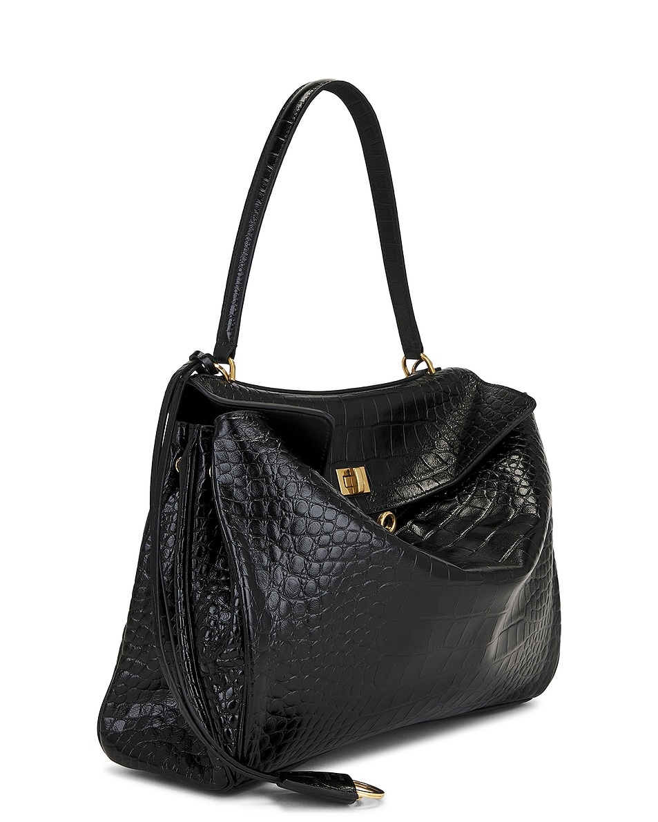 Rodeo Embossed Croc Medium Top Handle Bag - 5