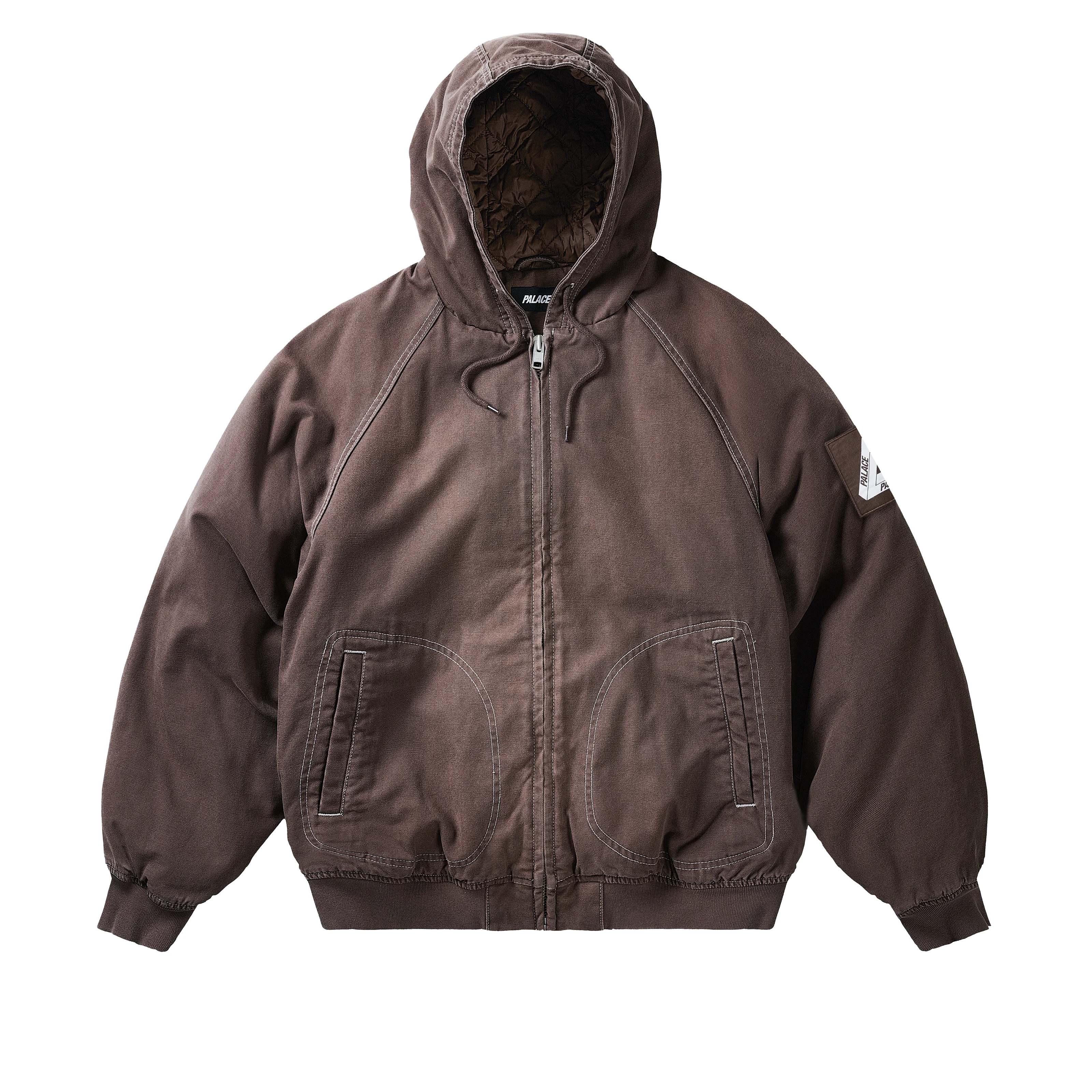 10 OZ HOODED CANVAS JACKET BROWN - 1