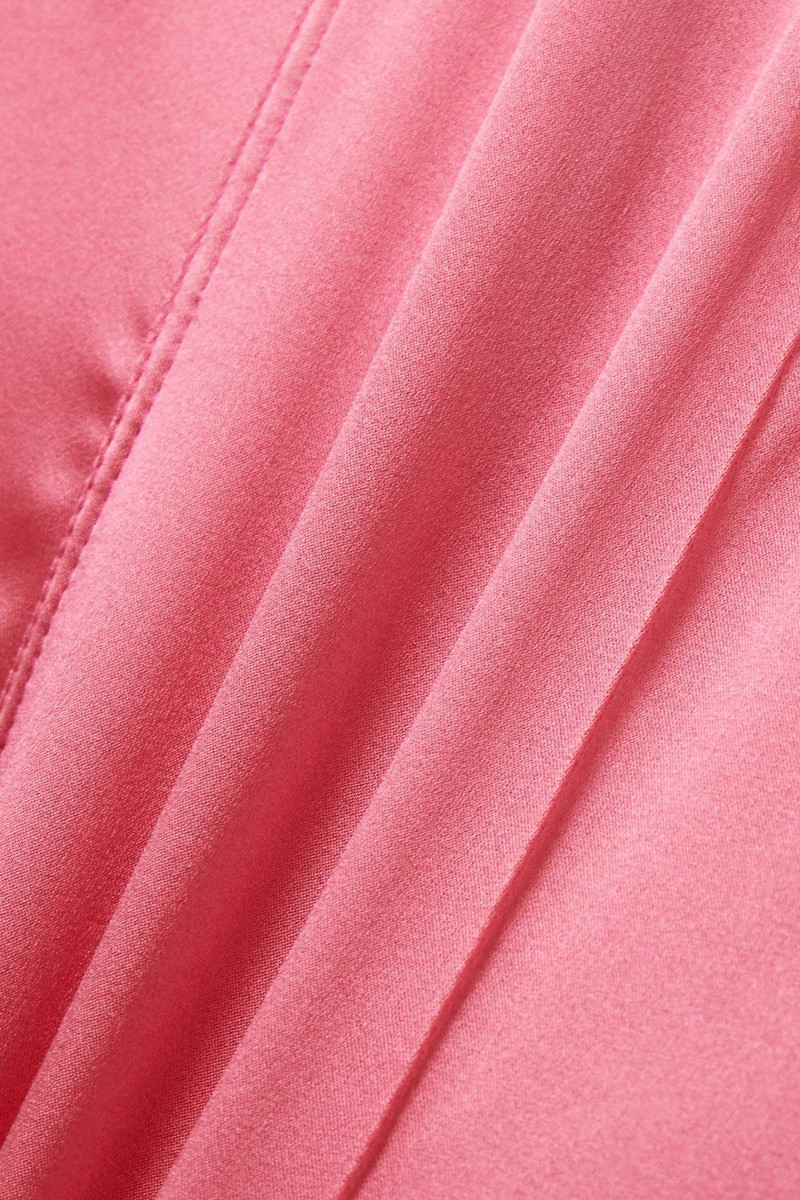 Jacquard-trimmed stretch-silk satin wide-leg pants 4