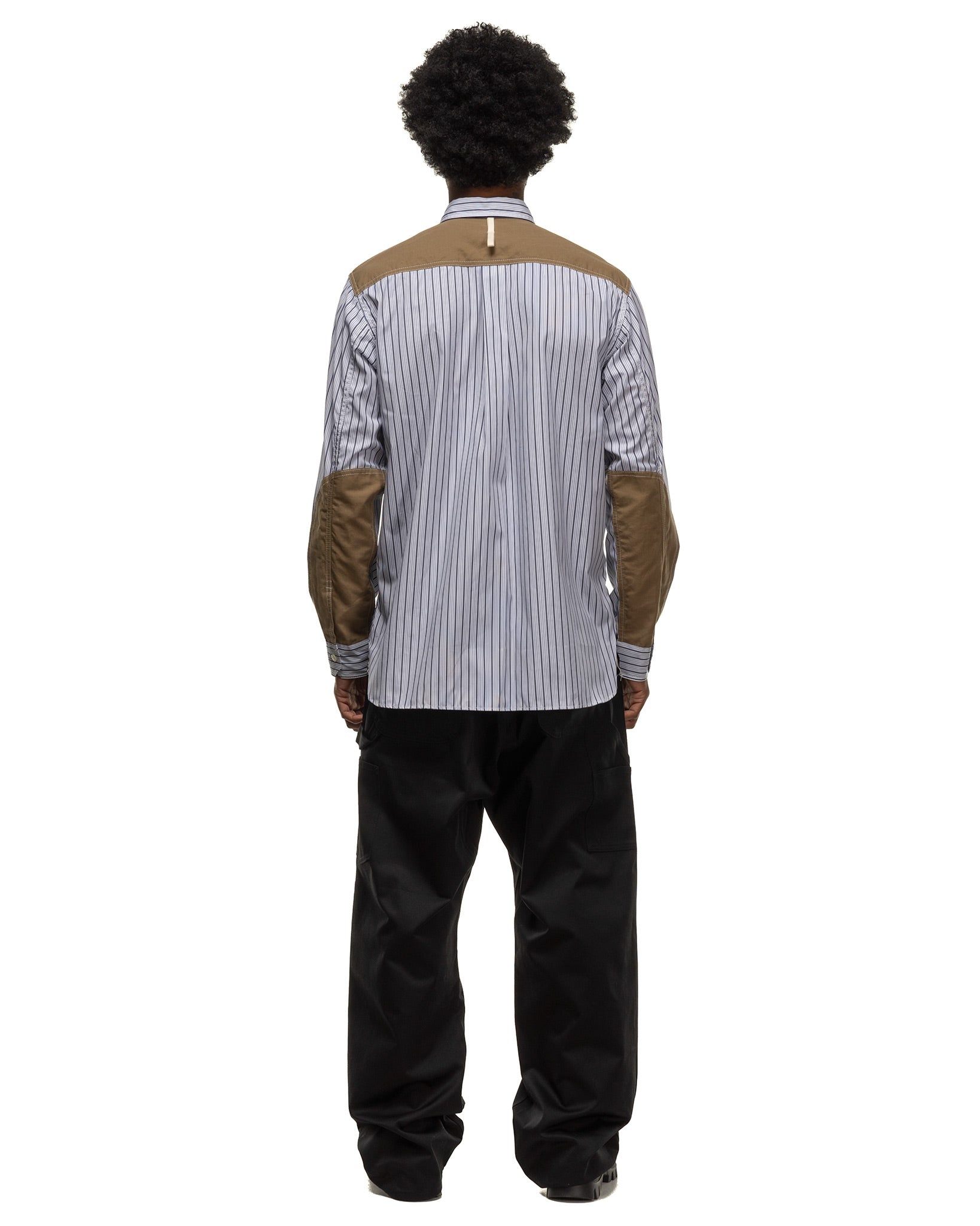 Men's Cotton Stripe Shirt White/Navy - 3