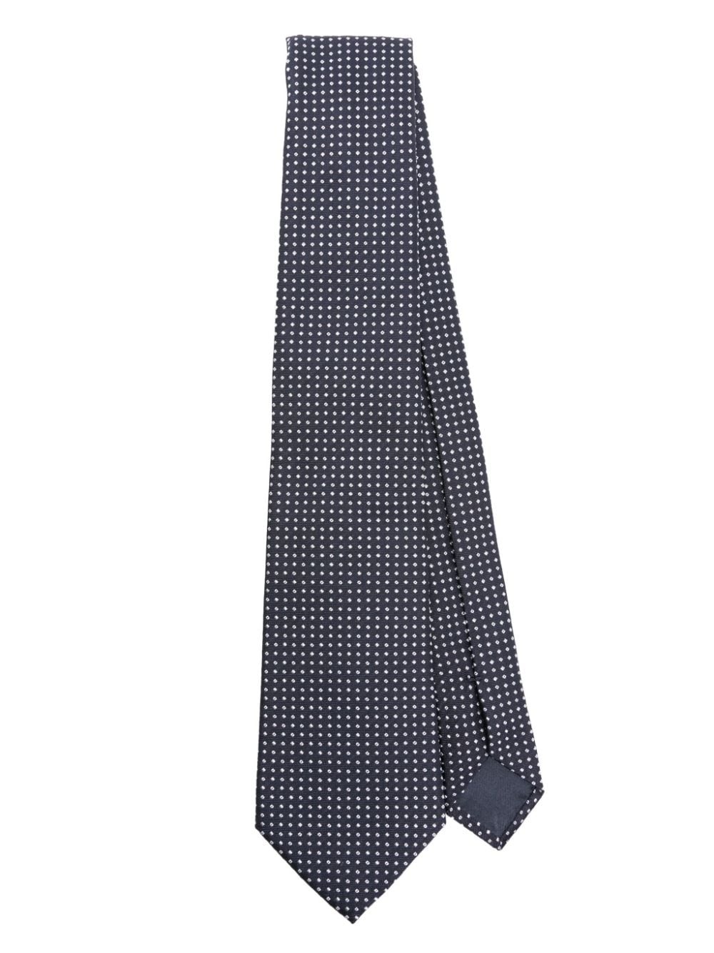 polka-dot silk blend tie - 1