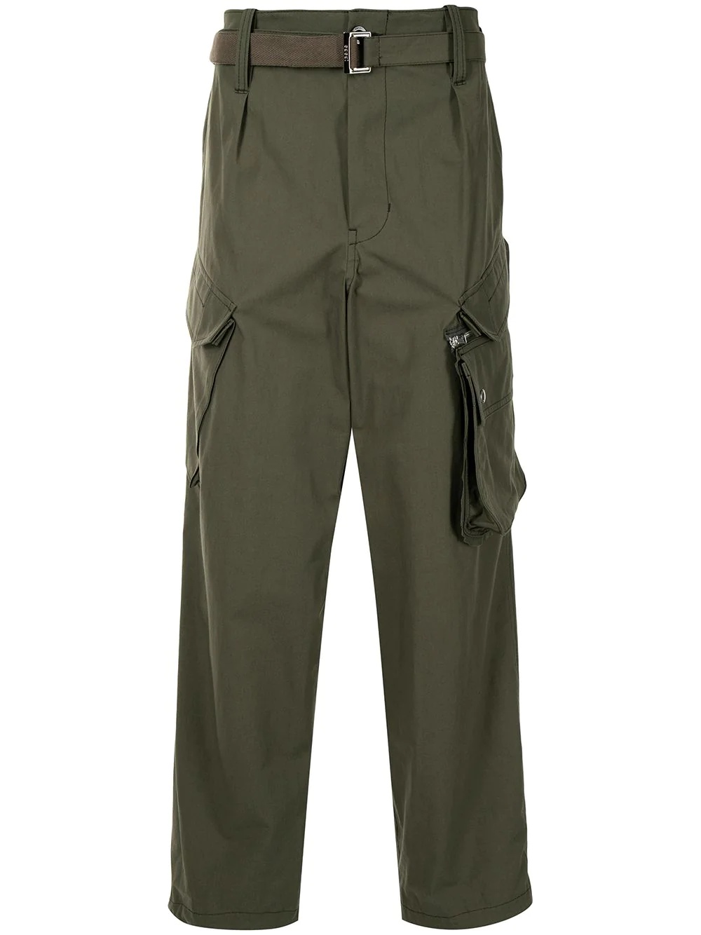 belted cargo trousers - 1