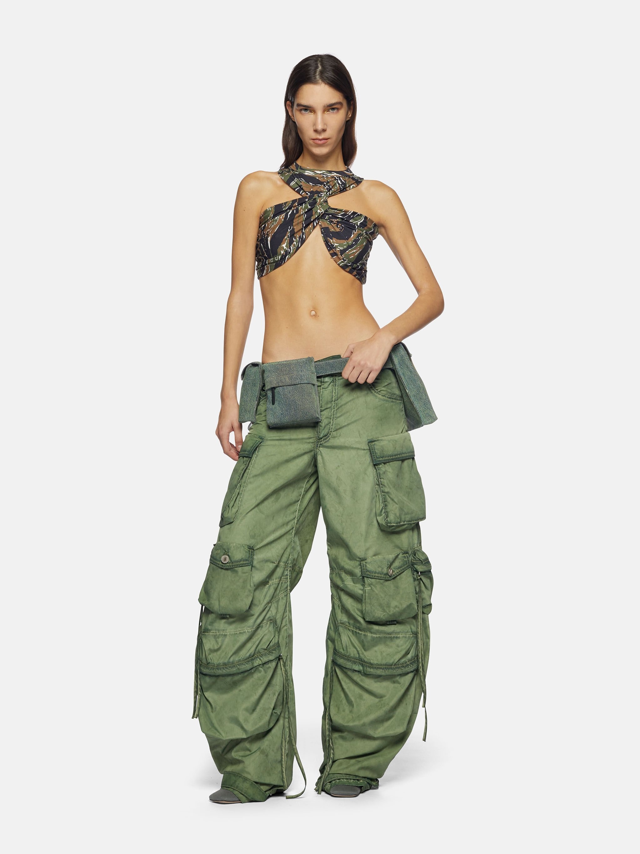 ''FERN'' MILITARY GREEN LONG PANTS - 2
