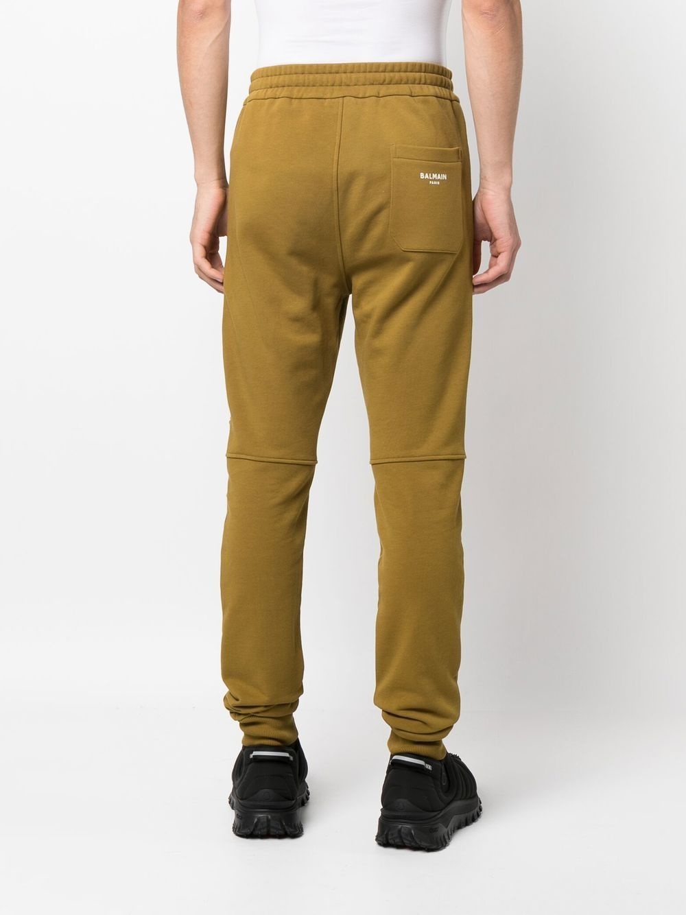 flocked-logo organic cotton track trousers - 4