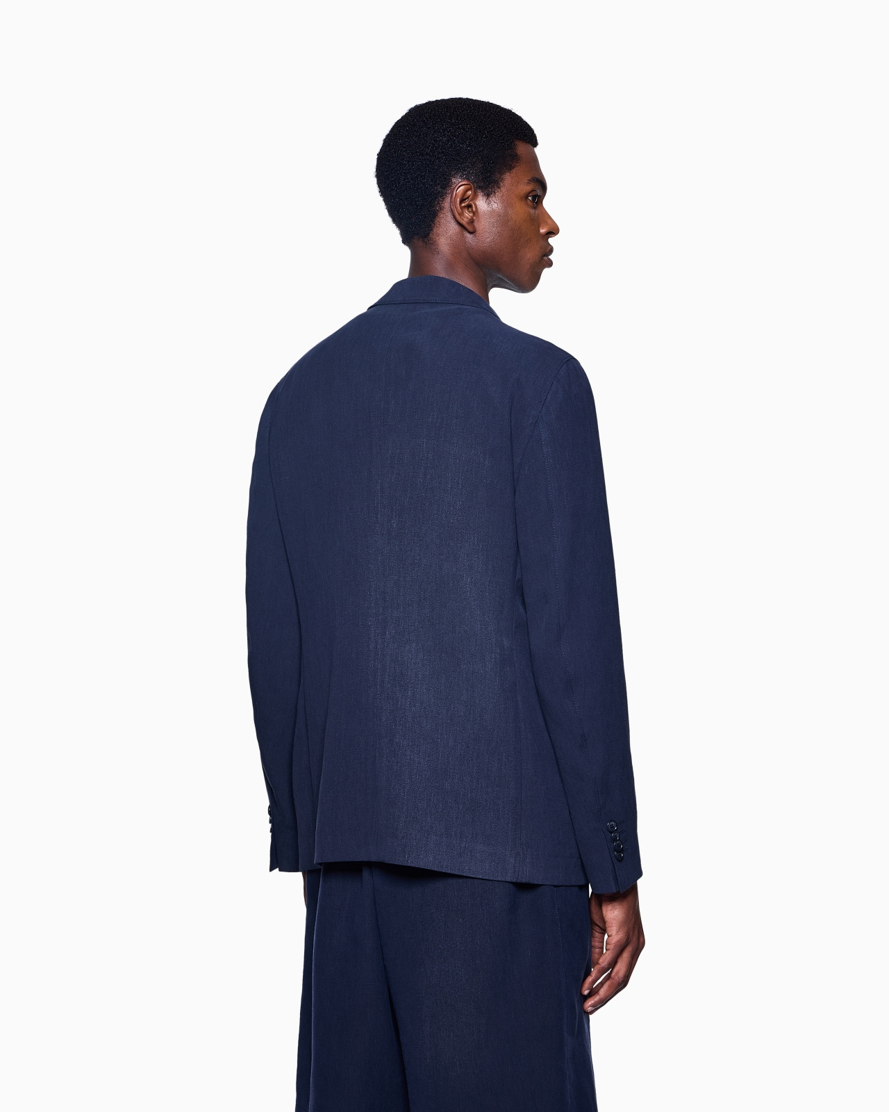 UPTON LINE SINGLE-BREASTED JACKET IN LINEN CANVAS - 3